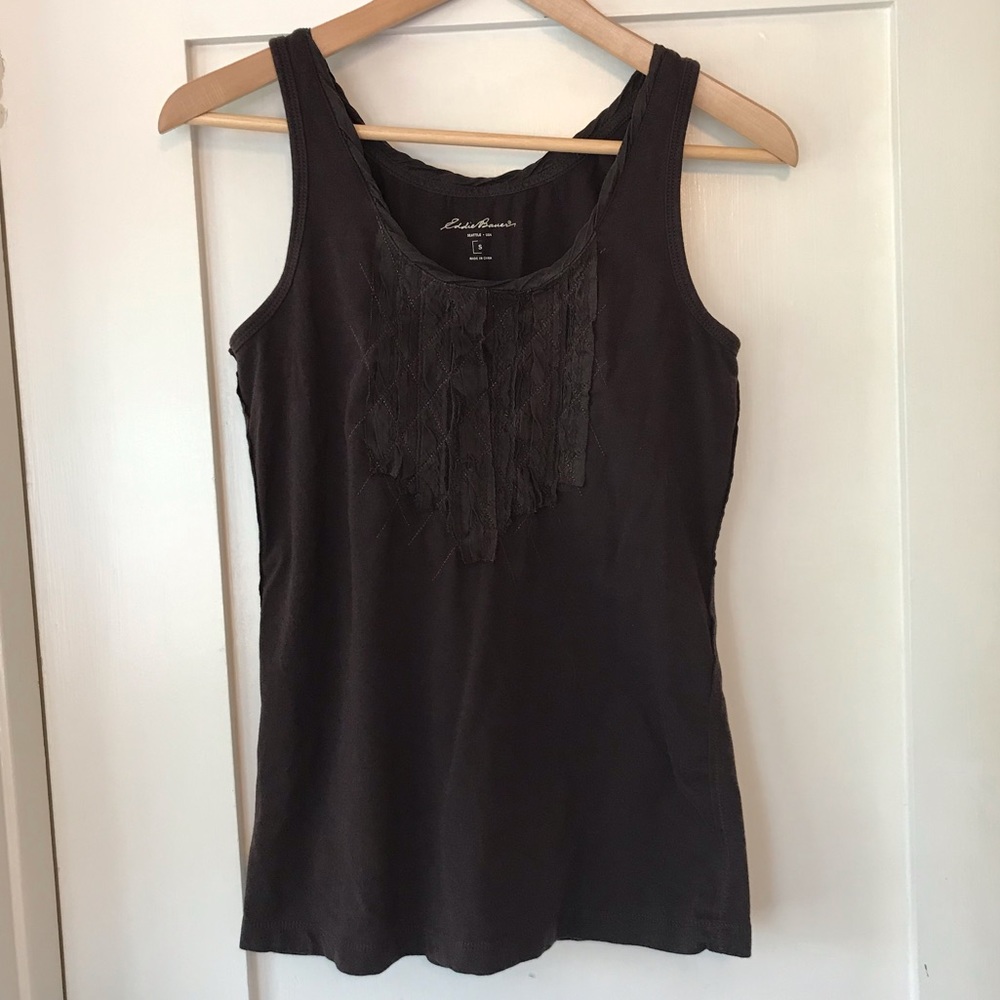 Eddie Bauer scoopneck tank, brown, small